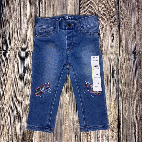 Cat & Jack Girls Unicorn Top & Jeans 12 Month - Picture 3 of 5